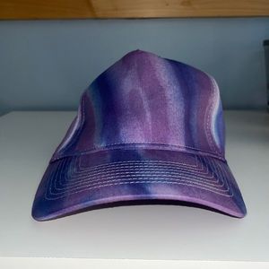 Purple and blue tie dye cap.